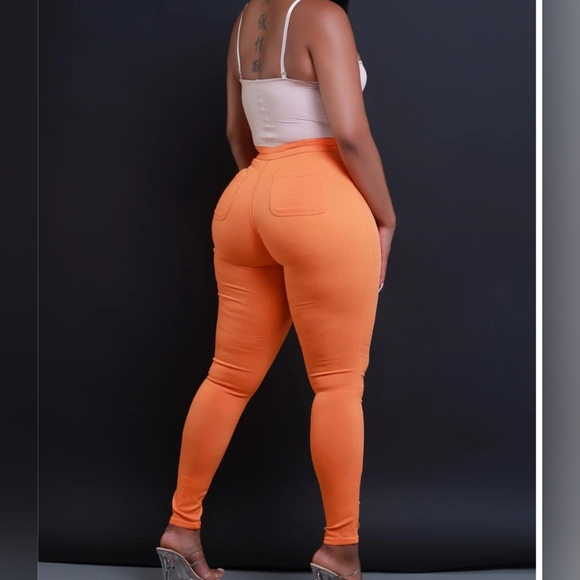 Swankaposh Super G High Waist Stretchy Jeans 2X Orange - Picture 2 of 3